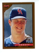 1996 Score Dugout Collection Artist's Proofs Jim Abbott #81 California Angels