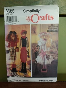 Simplicity Crafts 22" Dowel Dolls in 3 Styles #8588 Cotton Way Collections UNCUT - Picture 1 of 2