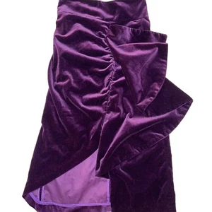 Silvia Tcherassi XS Plum Velvet Velour Ruffled Skirt Whimsy Goth Fairy Polished - Picture 1 of 10