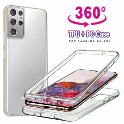 CLEAR 360 Case Soft FULL Cover For Samsung S25 S24 S23 S22 Ultra A55 A54 A16 A15 - Image 1 of 4