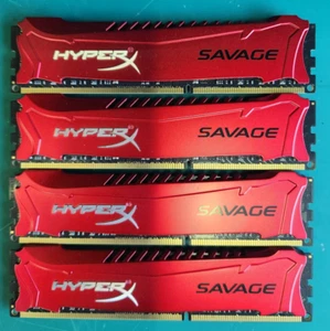 HyperX Savage Memory Red - 32GB Kit*(4x8GB) - DDR3 1600MT/s XMP CL9 DIMM Tested - Picture 1 of 2