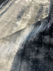 6 yds Chivasso Cheeky Stripe Navy Blue Abstract Stripe Velvet Upholstery Fabric - Picture 1 of 12