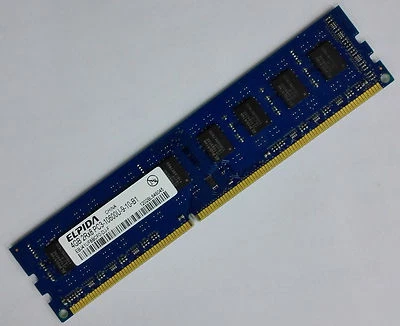 ELPIDA 4GB DDR3 1333 Desktop DIMM RAM 2Rx8 PC3-10600U EBJ41UF8BCF0-DJ-F 240pin - Image 1 of 4