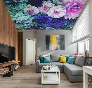 3D Blau Chrysantheme 1477 Geschäft Tapete Wandgemälde Selbstklebend Handel Zoe - Bild 1 von 5