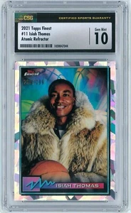 Isiah Thomas 2021 Topps Mejor Baloncesto ATOMIC #11 SP/299 CSG 10 GEMA COMO NUEVO - Imagen 1 de 2