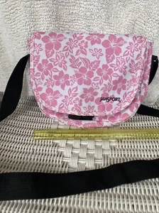 Vintage Floral Pink/Tan Lined Jansport Cross Body Shoulder Purse Sling Bag - Picture 1 of 8