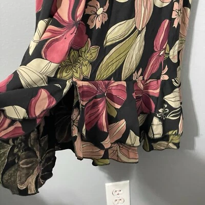 Vestido De Colección Para Mujer Y2k Negro Floral Halter M EE. UU. Caprichoso Hada Volantes Elegante Foto 1 de 4