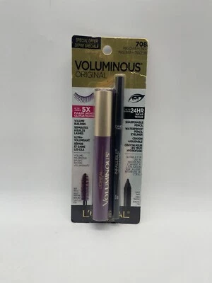 Loreal Voluminous Original 708 Deep Violet Mascara + Black Waterproof Eye Liner - Image 1 of 2