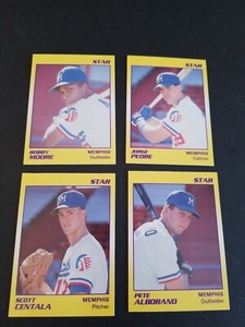 4-1990 STAR CO. ROOKIES MEMPHIS CHICKS CENTALA PEDRE ALBORANO MOORE 82,83,86MINT
