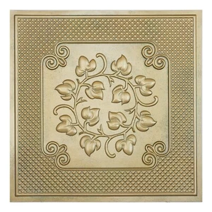 Reclaimed ceiling tiles Embossed wall panels for Cafe PL66 Brass verdigris 10pcs - Picture 1 of 22