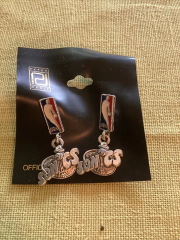 Seattle Supersonics Earrings NBA Dangle Sonics Peter David Official Licensed Cover