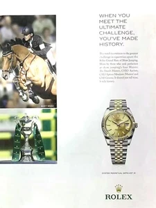 ROLEX Watches Equestrian Theme Print Advertisement Jumping Horse Grand Prix - Picture 1 of 2
