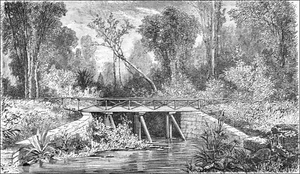 NOUVELLE-CALÉDONIE -LE PONT des FRANCAIS, près de  NOUMEA -Gravure 19e siècle - Picture 1 of 2