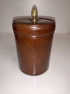 Vintage Aztec Leather Wrapped Humidor With Lid Nice!