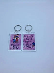 First Rate Carer Keyring - Xmas Gift Present Idea - Picture 1 of 1
