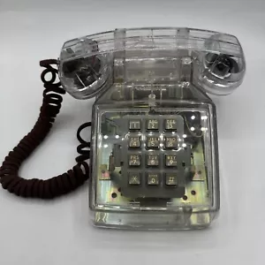 TELÉFONO VINTAGE CORTELCO ITT TRANSPARENTE RETRO CON CABLE ESCRITORIO PULSADOR - ¡RARO! - Imagen 1 de 7