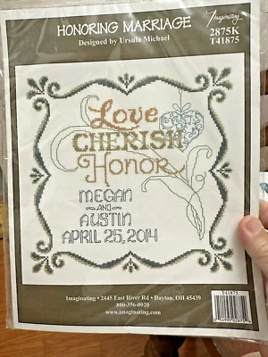 Imaginating Counted Cross Stitch Kit HONORING MARRIAGE Record T41875 - Image 1 of 4