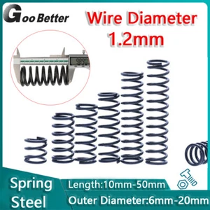 10 Pcs Small Black Compression Spring Wire Dia 1.2mm Springs Steel Long 10-50mm - Picture 1 of 12