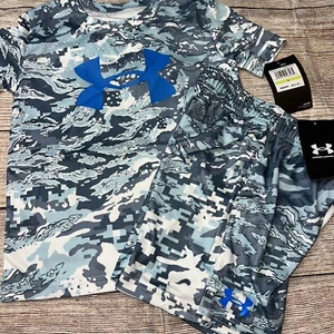 Under Armour Size 4 Digital Gray Camo Dri Fit Outfit Set NEW - Picture 1 of 1