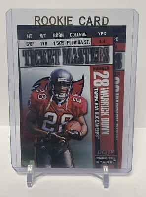 1998 Donruss Leaf Warrick Dunn/Trent Dilfer Ticket Masters Insert #2166/2500 🏈 - Image 1 of 2