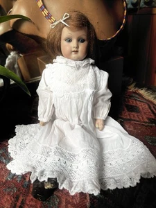 ANTIQUE VICTORIAN W&C GERMANY BISQUE HEAD DOLL 14” ORIGINAL CLOTHING SUPERB - Picture 1 of 12