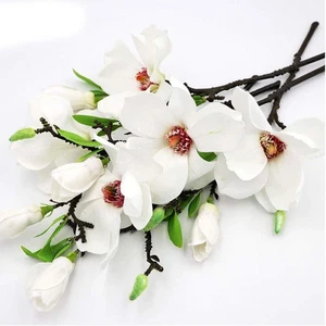 DULRLLY 6Pcs Artificial Magnolia Flowers, Real Touch Magnolia Bouquet for Flo... - Bild 1 von 7