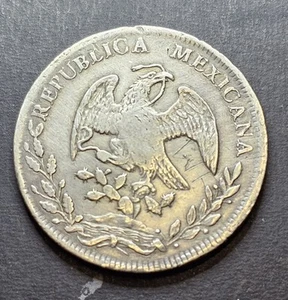 1827 8 REALES Mo JM México Radiant cap with rays Scarce Scratches Coin - Picture 1 of 15