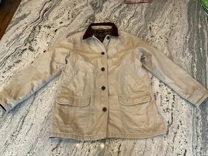 Chaqueta Lands End Barn Chore para mujer talla L 14/16 franela forrada cuello pana - Imagen 1 de 8