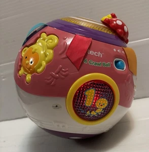 Rare Pink & Purple VTech Move and Crawl Ball Baby Toy Music & Sounds w Batteries - Picture 1 of 17