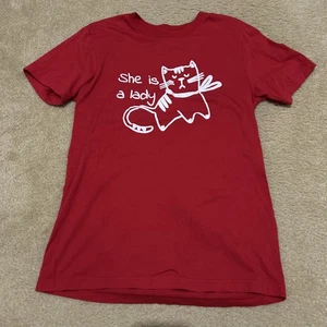 Camicia donna gatto media rossa bianca lei è un gatto lady shirt 🐱😻 - Foto 1 di 24