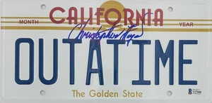 CHRISTOPHER LLOYD SIGNED BACK TO THE FUTURE PROP LICENSE PLATE AUTOGRAPH BAS 600 - Picture 1 of 2