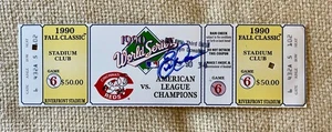 Eric Davis - 1990 World Series - Signed Auto Autographed Ticket Stub - See PROOF - Picture 1 of 4