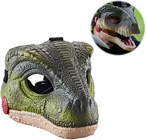 Maschera Dinosauro, Realistica Dino Mask Con Bocca Mobile E Dinosauro Urlo, Masc - Foto 1 di 12