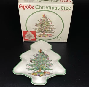 Vintage SPODE Christmas Tree Small Shaped Dish England NEW - Picture 1 of 5