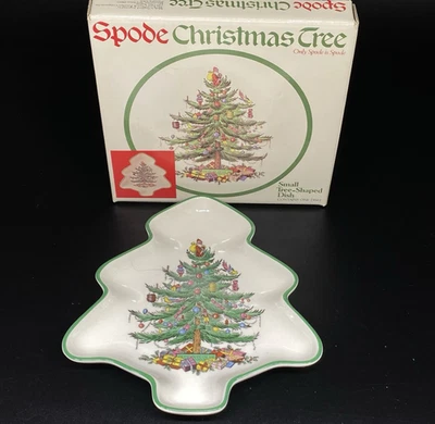 Vintage SPODE Christmas Tree Small Shaped Dish England NEW - Image 1 of 4