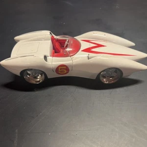 Jada 91858 Speed Racer Mach 5 2007 blanco brillante sin gráfico n.º 5 1:24 leer diciembre - Imagen 1 de 7