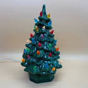 Vintage Holland Form 2 Stück 11" mehrfarbig hell Keramik Weihnachtsbaum Atom - Bild 1 von 8