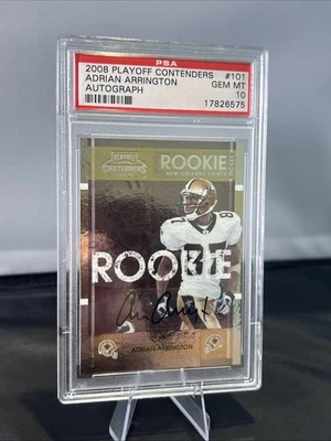 2008 Playoff Contenders #101 Adrian Arrington Auto RC PSA 10 Michigan - Image 1 of 2