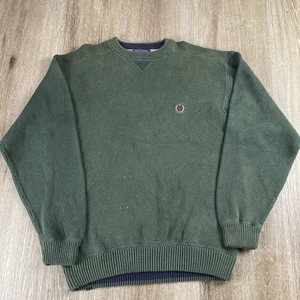 Vintage 90er Tommy Hilfiger Strick Heavy Cotton Pullover Herren Large Olivgrün - Bild 1 von 14