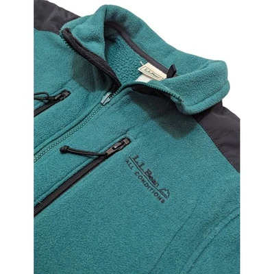 DE COLECCIÓN L.L. Chaqueta polar Bean All Conditions verde negra cremallera completa Y2K exterior Foto 1 de 4