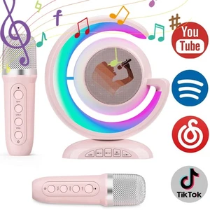 Mini Karaoke Machine Portable Bluetooth-Speaker Wireless Microphones Kids Gifts - Picture 1 of 16