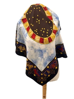 Bufanda de seda multicolor S10# Escada 34 pulgadas hecha en Italia  Foto 1 de 4