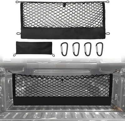 Red de carga de malla con 4 mosquetones estilo sobre para camioneta Ford Maverick 2022-25 Foto 1 de 4