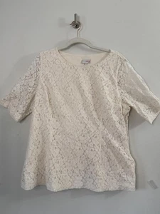 Kurzarm-Top Damen creme Spitze - Bild 1 von 7