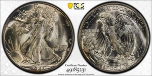 1941 D Half Dollars Liberty Walking PCGS MS-65+ - Picture 1 of 3