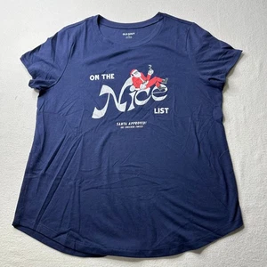 Old Navy Match The Fam! Christmas Santa Nice List Graphic Tee Shirt - M - Picture 1 of 6