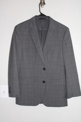 GRAY PLAID HUGO BOSS 100% WOOL SPORT COAT 40R the james 4 suit jacket 40 REGULAR - Image 1 of 4