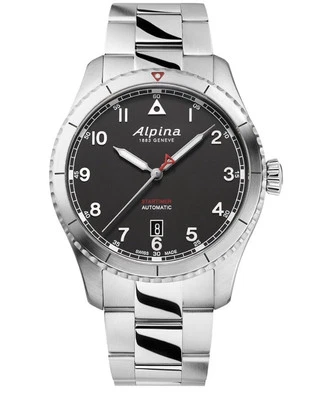 Alpina Startimer Automatic Swiss Watch Steel Silver/Black 41mm Sapphire Crystal - Image 1 of 3