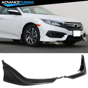 Fits 16-18 Honda Civic MD Style Front Bumper Lip Splitters Winglets Canards PU - Picture 1 of 10