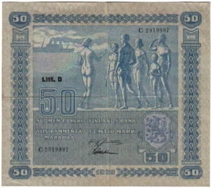FINLAND 50 MARKKAA 1939 PICK 72 VF+ LOOK SCAN - Picture 1 of 1
